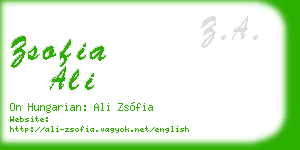 zsofia ali business card