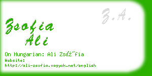 zsofia ali business card